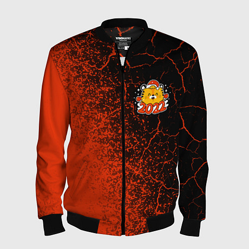 Мужской бомбер HAPPY NEW YEAR TIGER - CUTE 2022 - Spray / 3D-Черный – фото 1