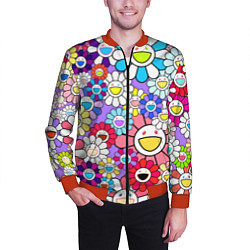 Бомбер мужской Цветы Takashi Murakami, цвет: 3D-красный — фото 2