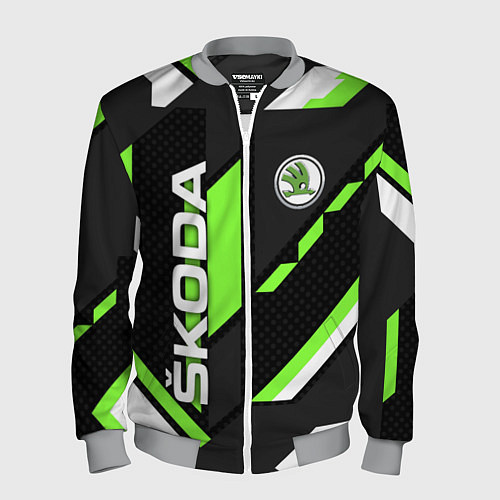 Мужской бомбер ШКОДА ГЕОМЕТРИЯ ЛИНИИ SKODA GEOMETRY SPORT / 3D-Меланж – фото 1