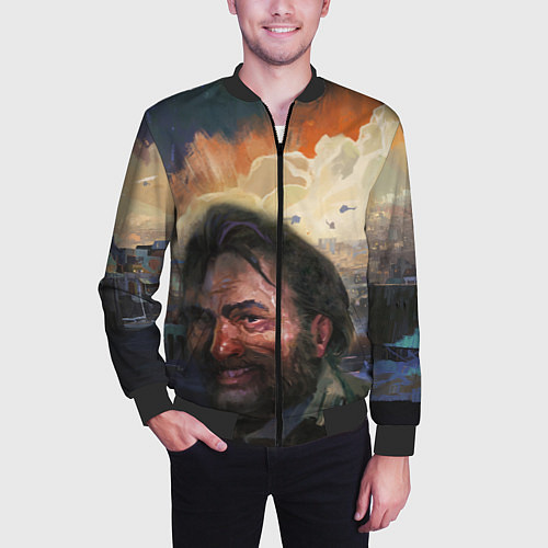 Мужской бомбер Disco Elysium Harrier Du Bois / 3D-Черный – фото 3