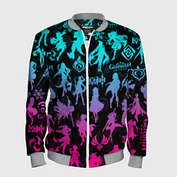 Мужской бомбер ГЕНШИН ИМПАКТ НЕОН ПЕРСОНАЖИ ИГРЫ GENSHIN IM ACT L