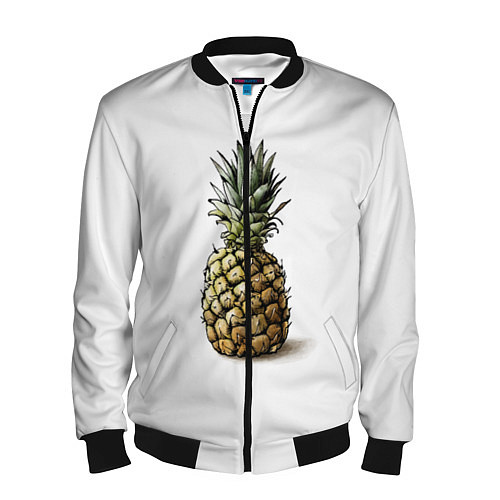 Мужской бомбер Pineapple watercolor / 3D-Черный – фото 1