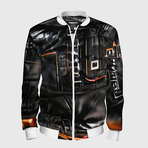 Мужской бомбер Стиль терминатора / 3D-Белый – фото 1