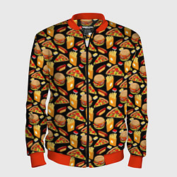 Бомбер мужской Fast Food Фастфуд, цвет: 3D-красный