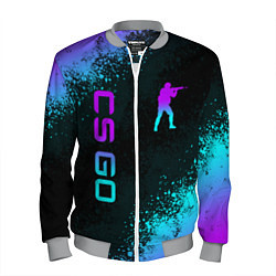 Бомбер мужской CS GO NEON SYMBOL STYLE SKIN КС ГО НЕОН, цвет: 3D-меланж