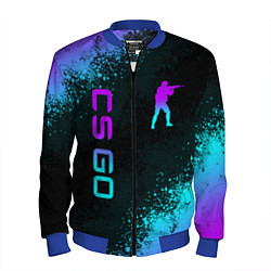 Бомбер мужской CS GO NEON SYMBOL STYLE SKIN КС ГО НЕОН, цвет: 3D-синий