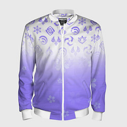 Бомбер мужской GENSHIN IMPACT SYMBOL PATTERN SAKURA САКУРА, цвет: 3D-белый