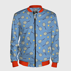 Бомбер мужской Большой теннис паттерн, цвет: 3D-красный