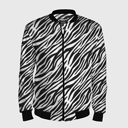 Мужской бомбер Чёрно-Белые полоски Зебры
