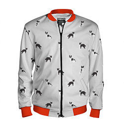 Мужской бомбер Черно-белые собачки паттерн