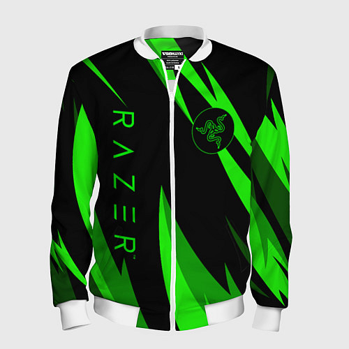 Мужской бомбер RAZER GREEN / 3D-Белый – фото 1