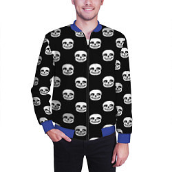 Бомбер мужской UNDERTALE SANS SKULL FACE PATTERN УЗОР, цвет: 3D-синий — фото 2