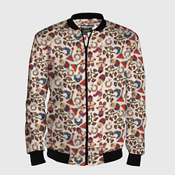 Мужской бомбер Россия паттерн светлый