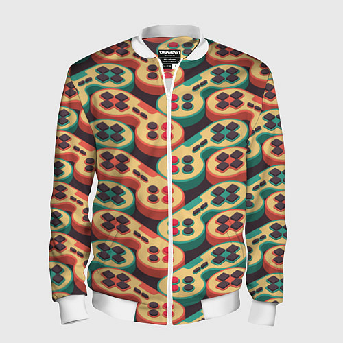 Мужской бомбер Gamepads / 3D-Белый – фото 1