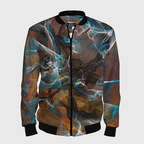 Мужской бомбер Коллекция Get inspired! Абстракция F5-fl-139-158-4 / 3D-Черный – фото 1
