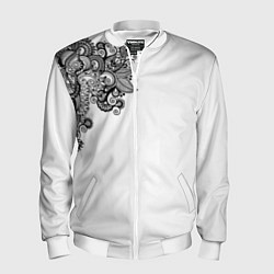 Мужской бомбер Черно Белые КруЖева
