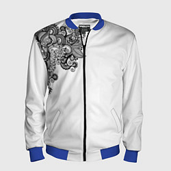 Мужской бомбер Черно Белые КруЖева