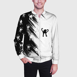 Бомбер мужской Ъуъ съука чб, цвет: 3D-белый — фото 2