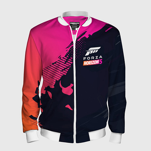 Мужской бомбер Форза Хорайзен 5 Forza Horizon 5 / 3D-Белый – фото 1