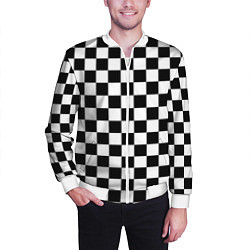 Бомбер мужской Chess Squares Cubes, цвет: 3D-белый — фото 2
