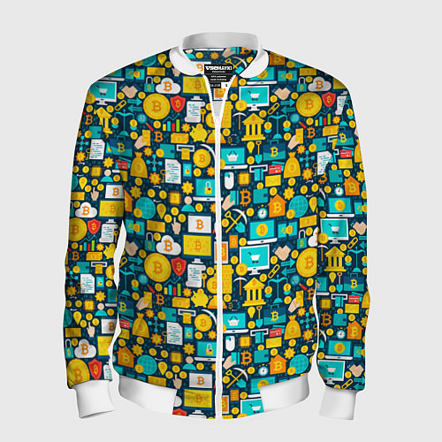 Мужской бомбер Трейдер Криптовалют / 3D-Белый – фото 1