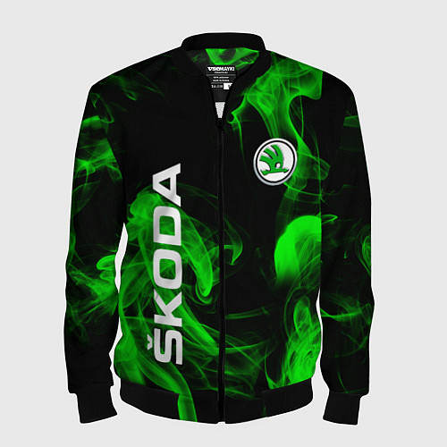 Мужской бомбер Skoda: Green Smoke / 3D-Черный – фото 1