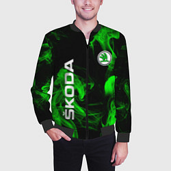 Бомбер мужской Skoda: Green Smoke, цвет: 3D-черный — фото 2