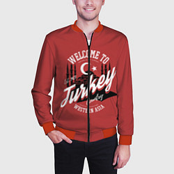 Бомбер мужской Турция - Turkey, цвет: 3D-красный — фото 2