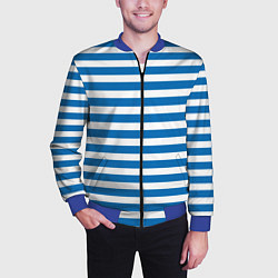 Бомбер мужской ТЕЛЬНЯШКА ВДВ В ПОЛОСКУ, цвет: 3D-синий — фото 2