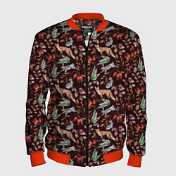 Мужской бомбер Лесная лисичка паттерн