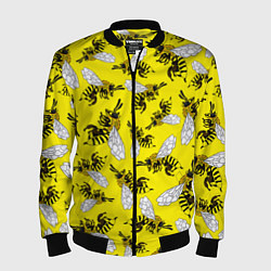 Мужской бомбер Пчелы на желтом