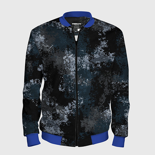 Мужской бомбер Камуфляж ночной Ниндзя / 3D-Синий – фото 1