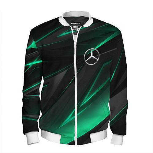 Мужской бомбер MERCEDES-BENZ AMG NEON STRIPES PETRONAS / 3D-Белый – фото 1