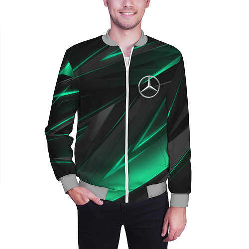 Мужской бомбер MERCEDES-BENZ AMG NEON STRIPES PETRONAS / 3D-Меланж – фото 3