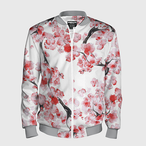 Мужской бомбер Ранняя сакура / 3D-Меланж – фото 1