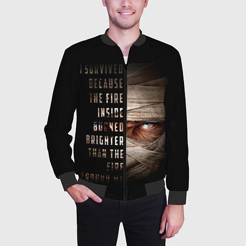 Мужской бомбер Fallout - Joshua Graham / 3D-Черный – фото 3