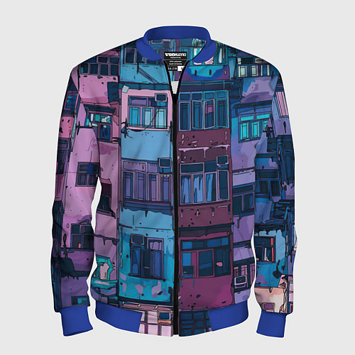 Мужской бомбер Night aesthetics Japan / 3D-Синий – фото 1