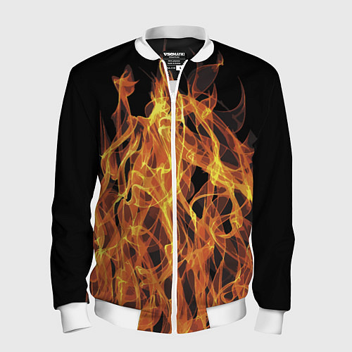Мужской бомбер Flame Pattern / 3D-Белый – фото 1