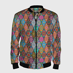 Бомбер мужской Мандалы Текстура, цвет: 3D-черный