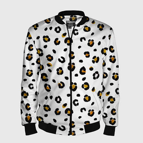 Мужской бомбер Пятна леопарда leopard spots / 3D-Черный – фото 1