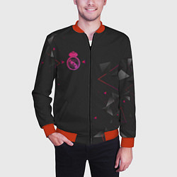 Бомбер мужской Реал Мадрид форма абстрактная, цвет: 3D-красный — фото 2