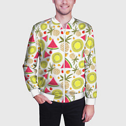 Бомбер мужской Летние вкусности, цвет: 3D-белый — фото 2