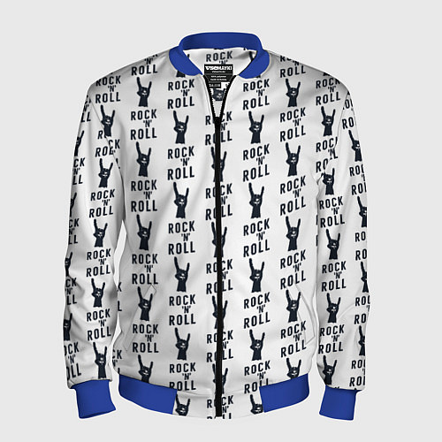 Мужской бомбер Рок-н-ролл сила / 3D-Синий – фото 1