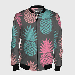 Мужской бомбер Большие неоновые ананасы
