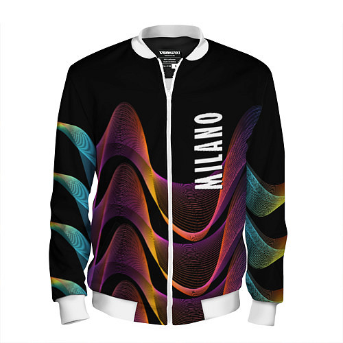 Мужской бомбер Fashion pattern Neon Milano / 3D-Белый – фото 1