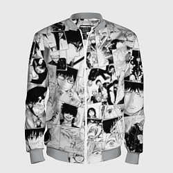 Мужской бомбер Синий Экзорцист паттерн