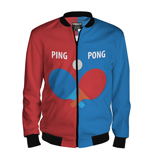 Мужской бомбер PING PONG теннис / 3D-Черный – фото 1