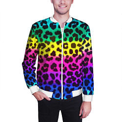 Бомбер мужской Leopard Pattern Neon, цвет: 3D-белый — фото 2