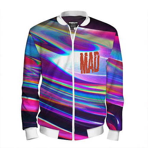 Мужской бомбер Neon pattern Mad / 3D-Белый – фото 1