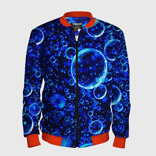 Мужской бомбер Пузыри воздуха в воде Pattern / 3D-Красный – фото 1